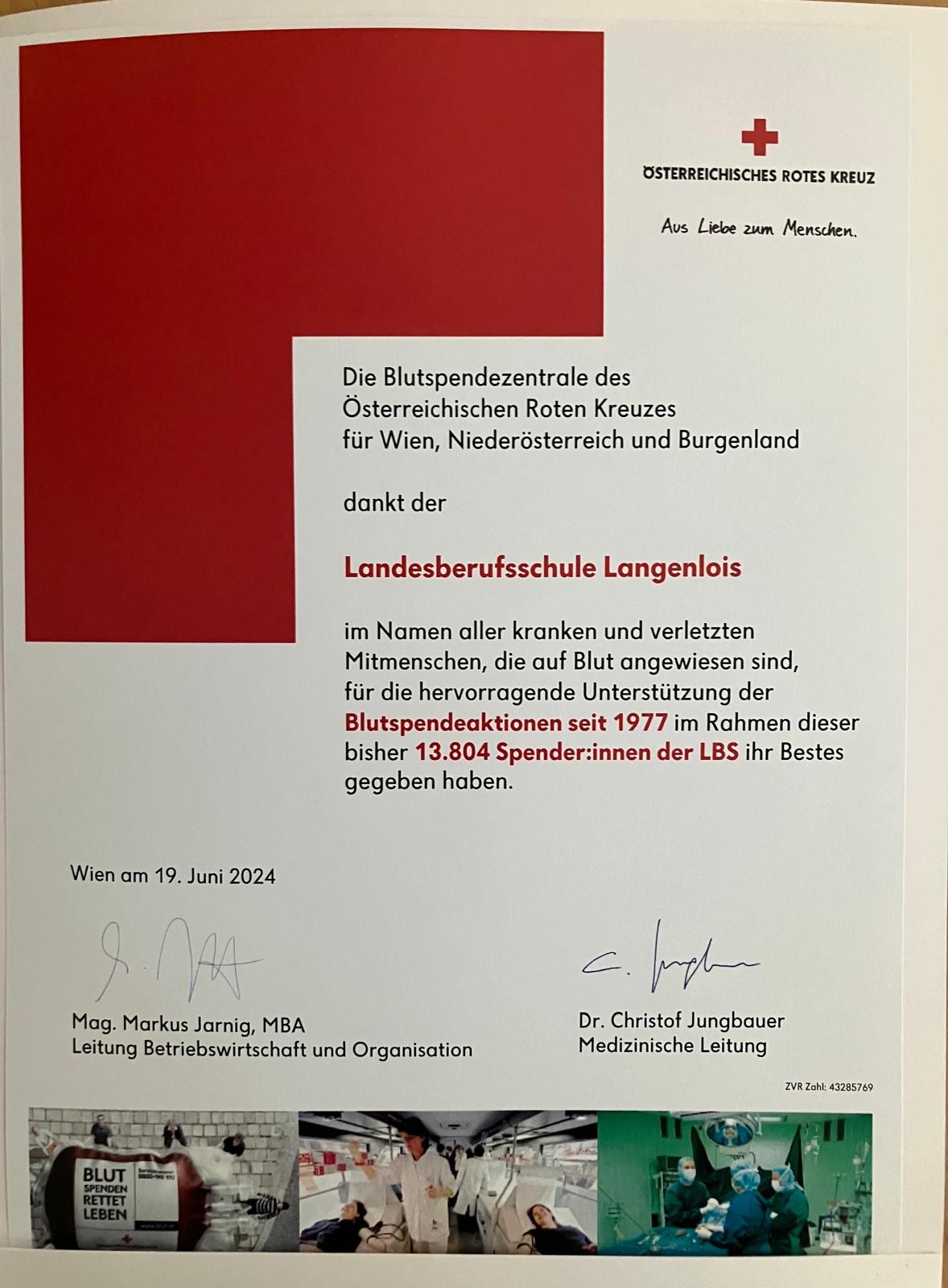 Österreichisches Rotes Kreuz Danksagung Österreichisches Rotes Kreuz Danksagung